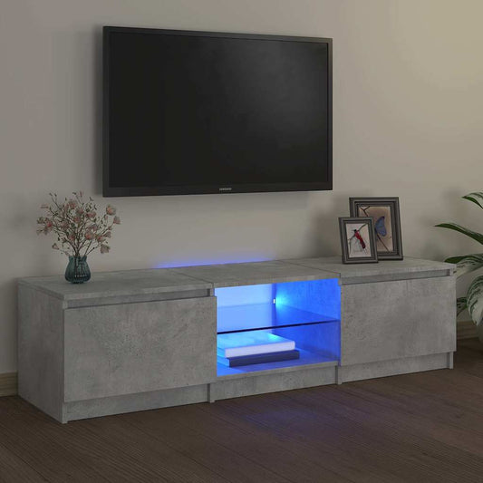 vidaXL Έπιπλο Τηλεόρασης με LED Γκρι Σκυροδέματος 140x40x36 εκ.
