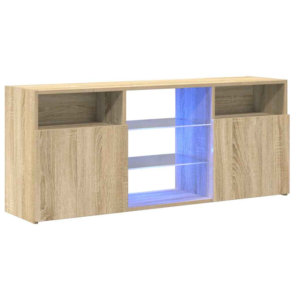 vidaXL Έπιπλο Τηλεόρασης με LED Sonoma Δρυς 120x30x50 εκ.