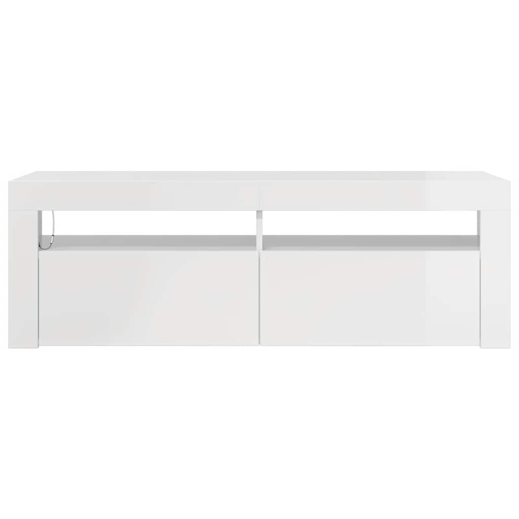 vidaXL Έπιπλο Τηλεόρασης με LED Γυαλιστερό Λευκό 120 x 35 x 40 εκ.