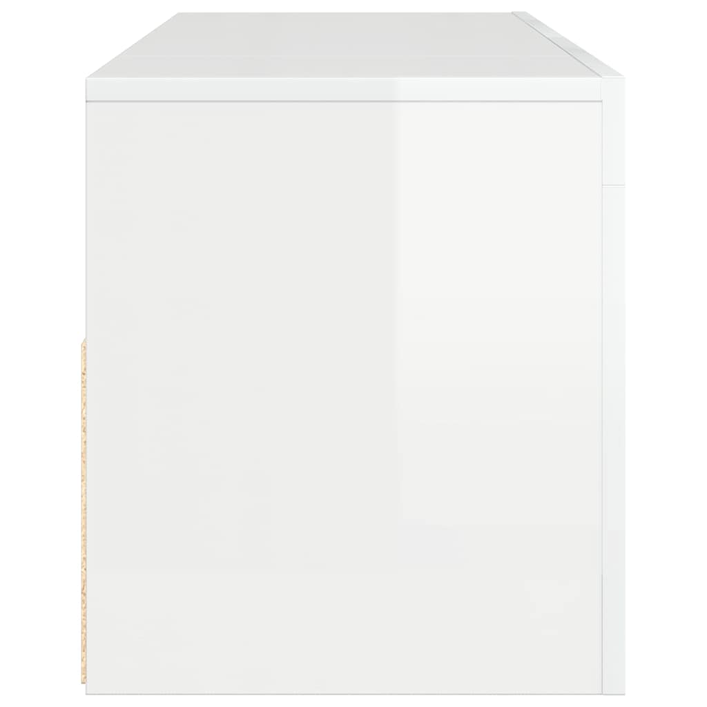 vidaXL Έπιπλο Τηλεόρασης με LED Γυαλιστερό Λευκό 120 x 35 x 40 εκ.
