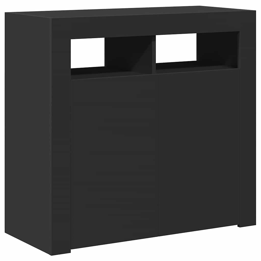 vidaXL Ντουλάπι με LED Μαύρο 80 x 35 x 75 εκ.