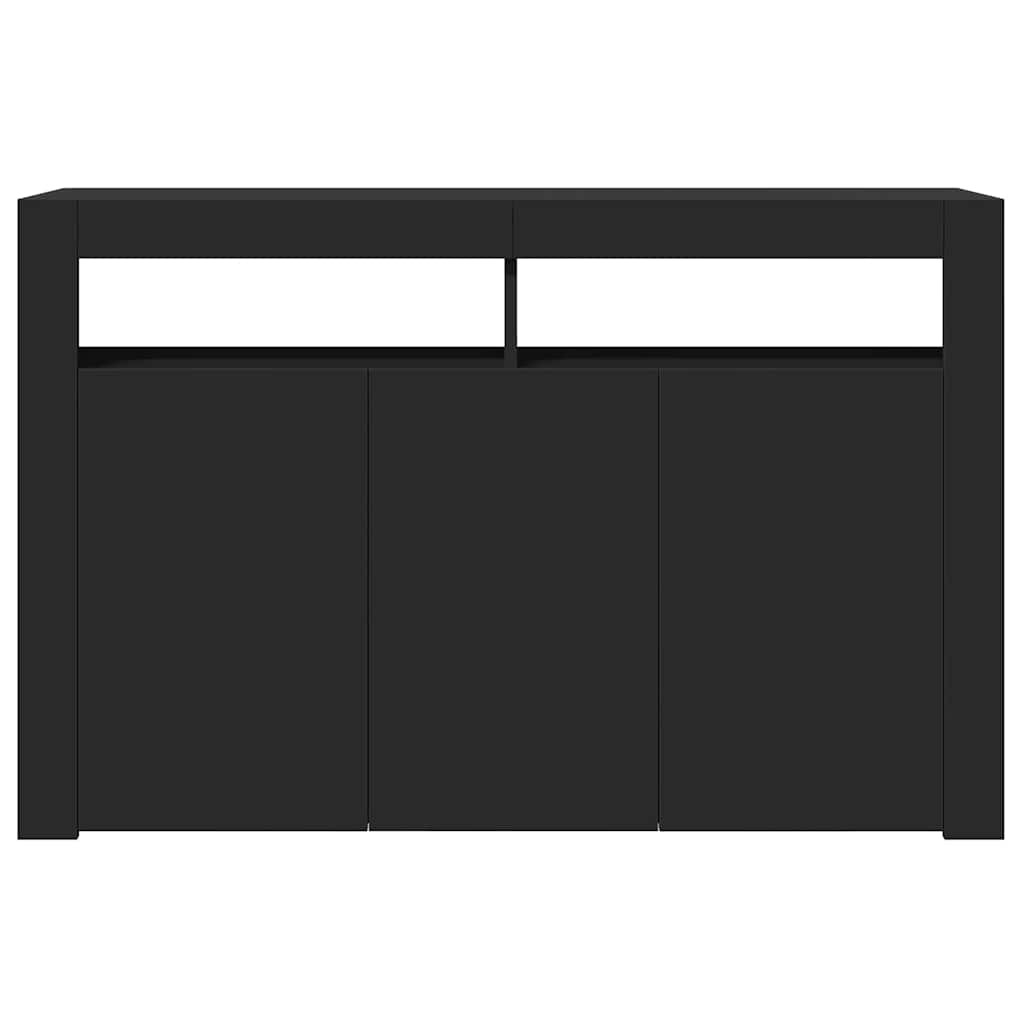 vidaXL Μπουφές με LED Μαύρος 115,5x30x75 εκ.