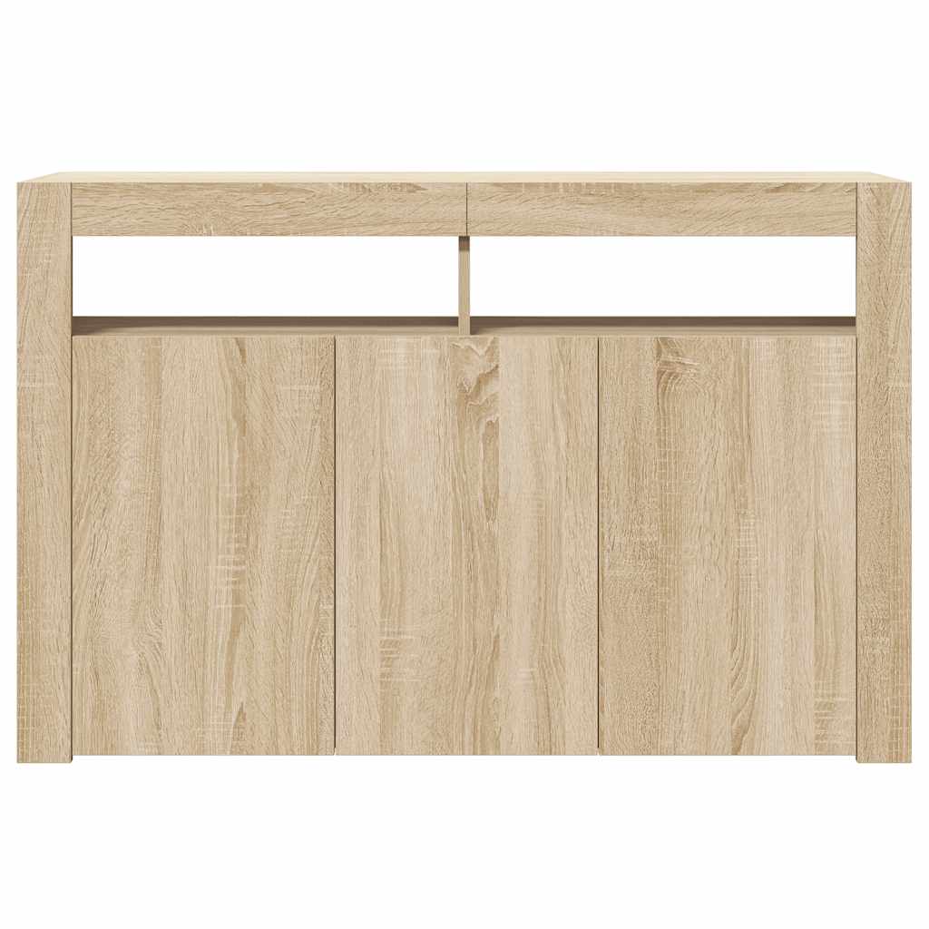 vidaXL Μπουφές με LED Sonoma Δρυς 115,5 x 30 x 75 εκ.