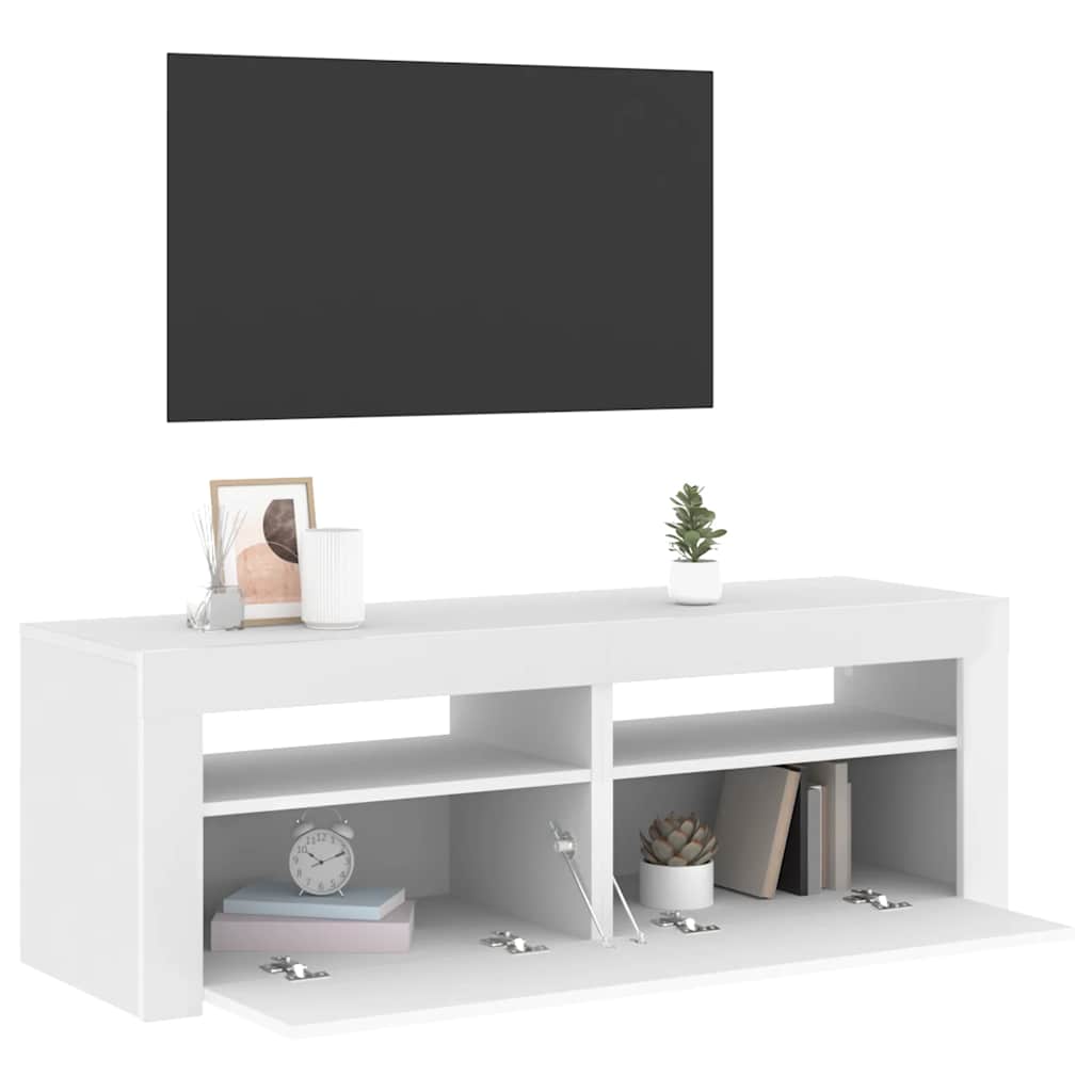 vidaXL Έπιπλο Τηλεόρασης με LED Λευκό 120x35x40 εκ.