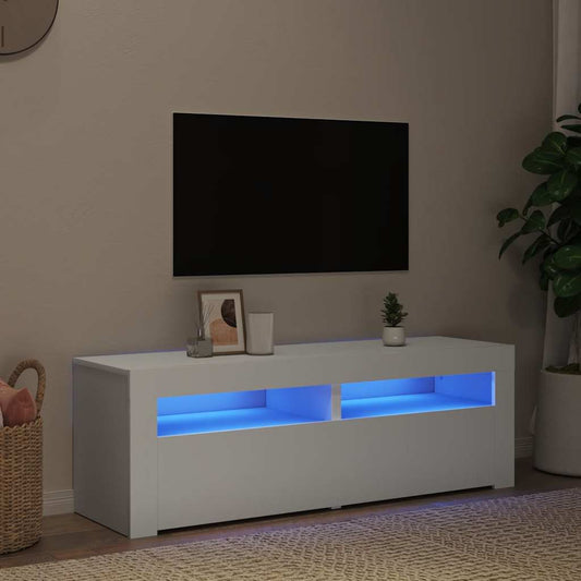 vidaXL Έπιπλο Τηλεόρασης με LED Λευκό 120x35x40 εκ.