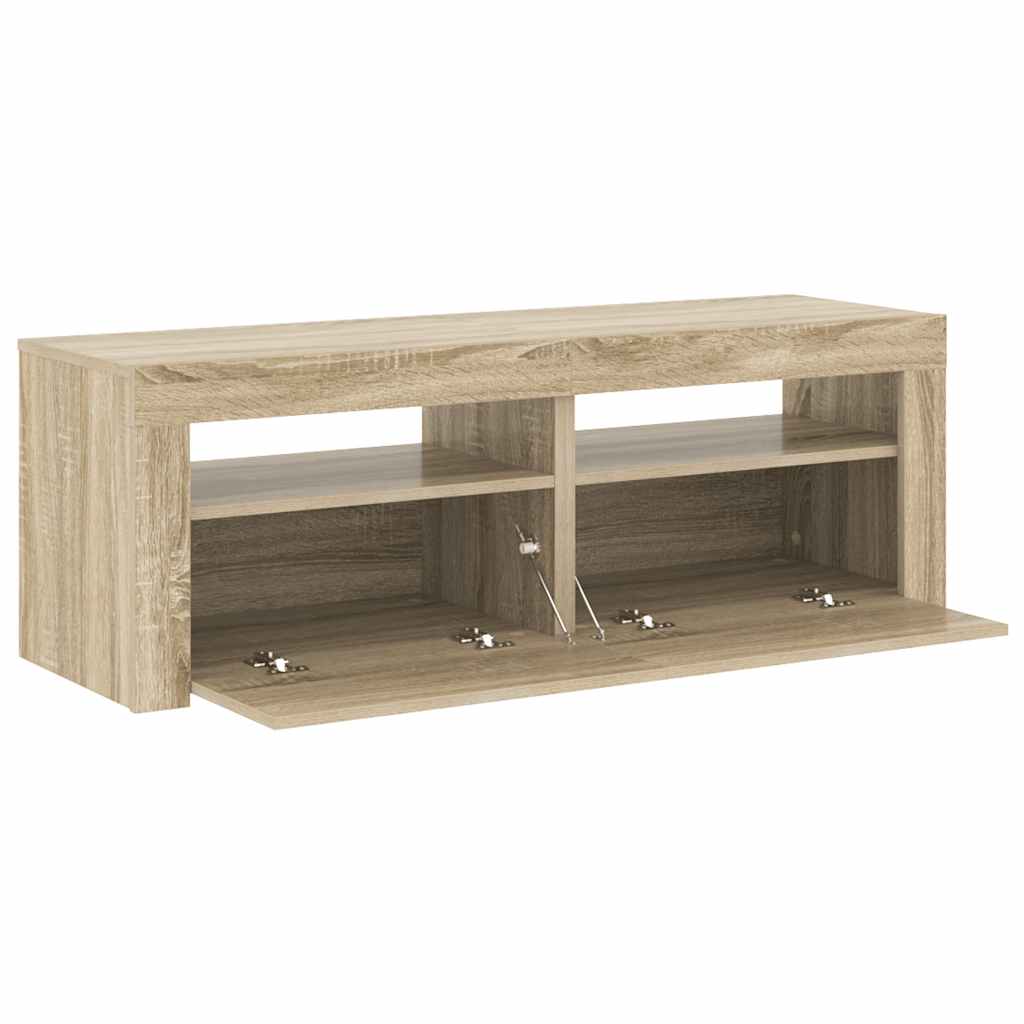 vidaXL Έπιπλο Τηλεόρασης με LED Sonoma Δρυς 120x35x40 εκ.