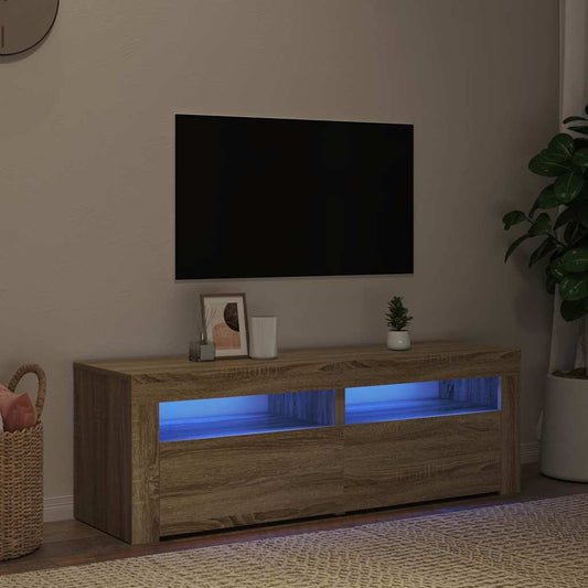 vidaXL Έπιπλο Τηλεόρασης με LED Sonoma Δρυς 120x35x40 εκ.