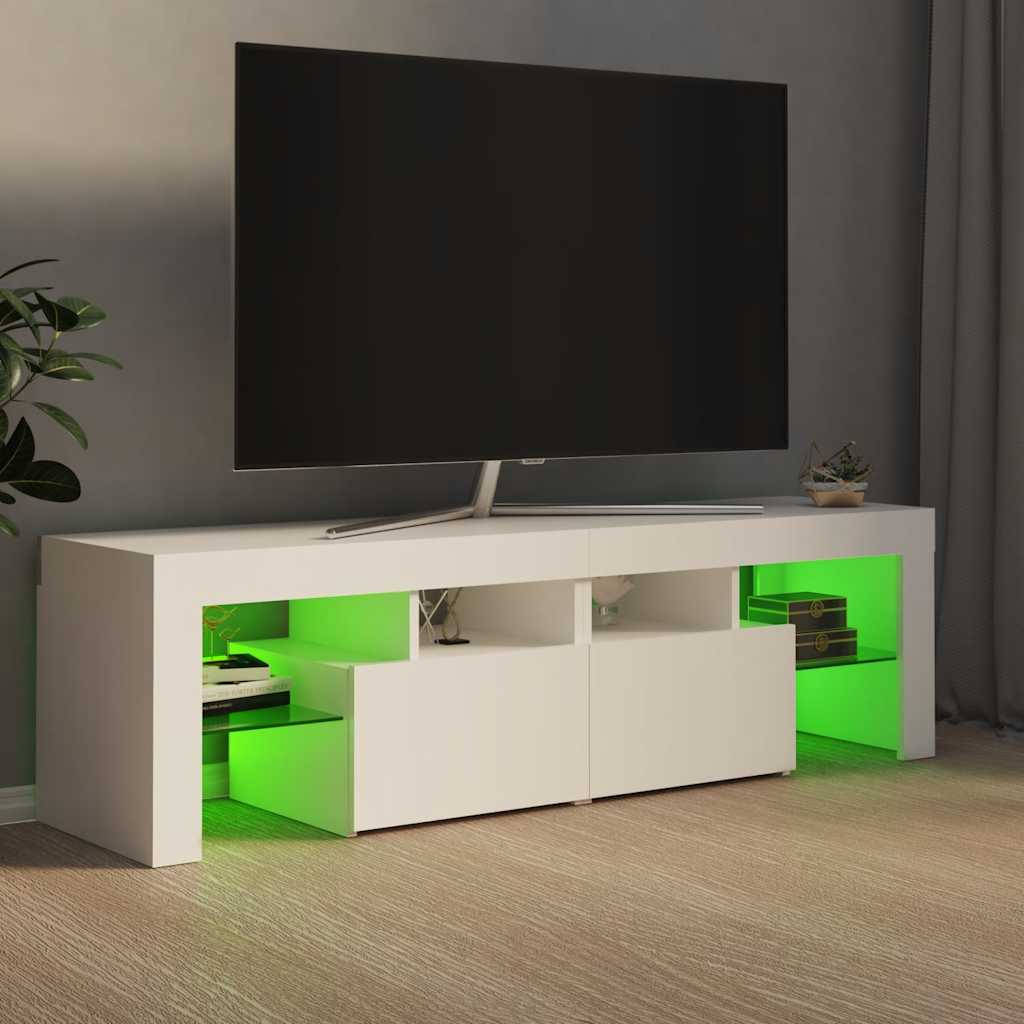 vidaXL Έπιπλο Τηλεόρασης με LED Λευκό 140 x 36,5 x 40 εκ.