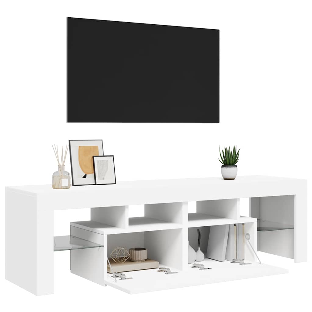 vidaXL Έπιπλο Τηλεόρασης με LED Λευκό 140 x 36,5 x 40 εκ.