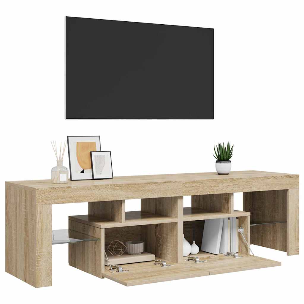 vidaXL Έπιπλο Τηλεόρασης με LED Sonoma Δρυς 140 x 36,5 x 40 εκ.