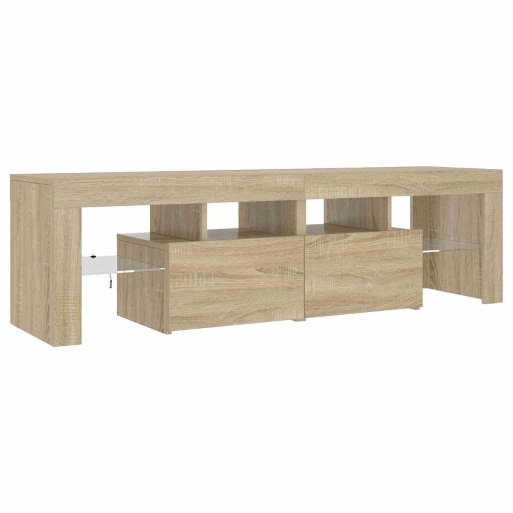 vidaXL Έπιπλο Τηλεόρασης με LED Sonoma Δρυς 140 x 36,5 x 40 εκ.