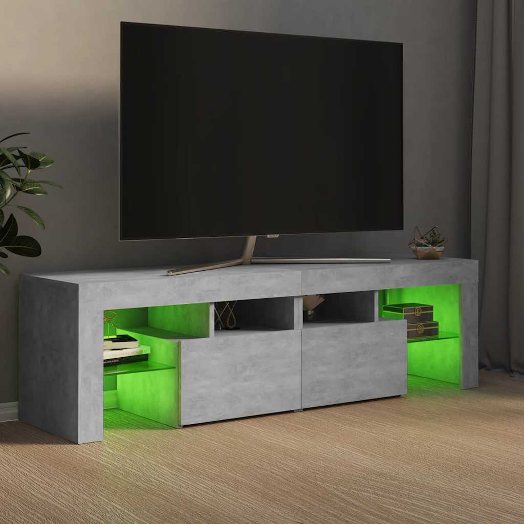 vidaXL Έπιπλο Τηλεόρασης με LED Γκρι Σκυρ. 140 x 36,5 x 40 εκ.