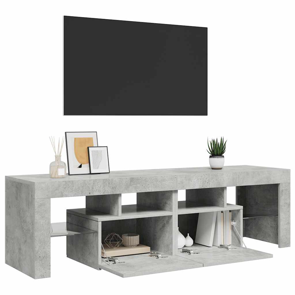vidaXL Έπιπλο Τηλεόρασης με LED Γκρι Σκυρ. 140 x 36,5 x 40 εκ.