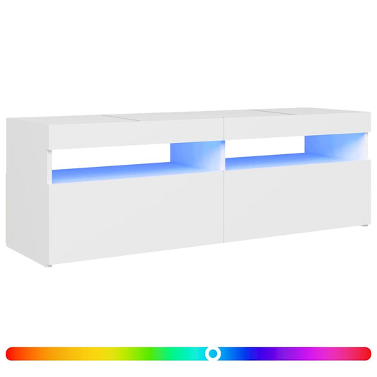 vidaXL Έπιπλο Τηλεόρασης με LED Καφέ Λευκό 120x30x50 εκ.