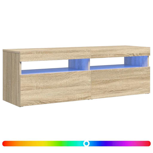 vidaXL Έπιπλο Τηλεόρασης με LED Sonoma Δρυς 120x35x40 εκ.