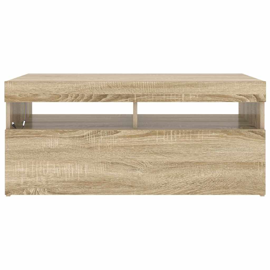 vidaXL Έπιπλο Τηλεόρασης με LED Sonoma Δρυς 90x35x40 εκ.