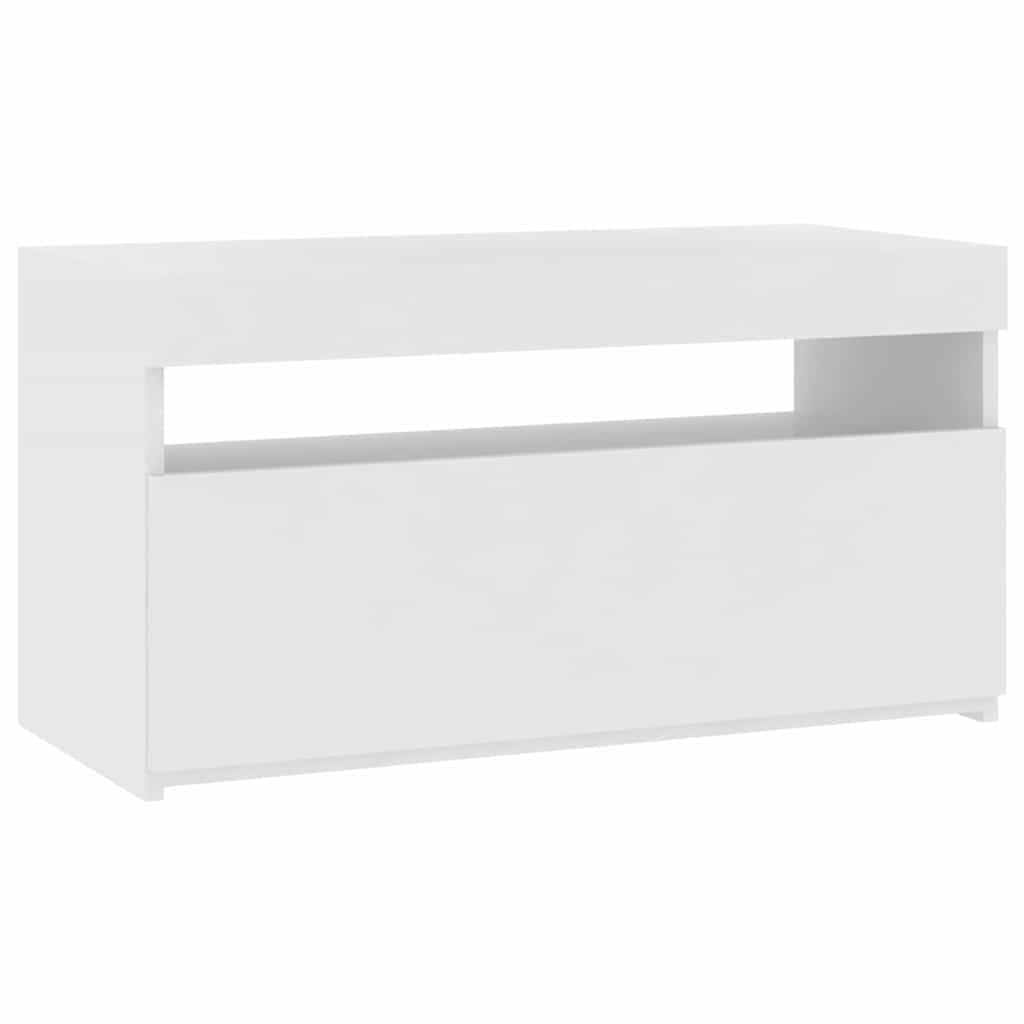 vidaXL Έπιπλο Τηλεόρασης με LED Γυαλιστερό Λευκό 75 x 35 x 40 εκ.