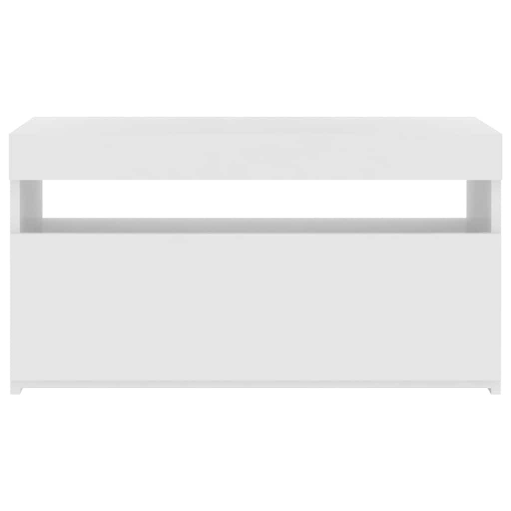 vidaXL Έπιπλο Τηλεόρασης με LED Γυαλιστερό Λευκό 75 x 35 x 40 εκ.