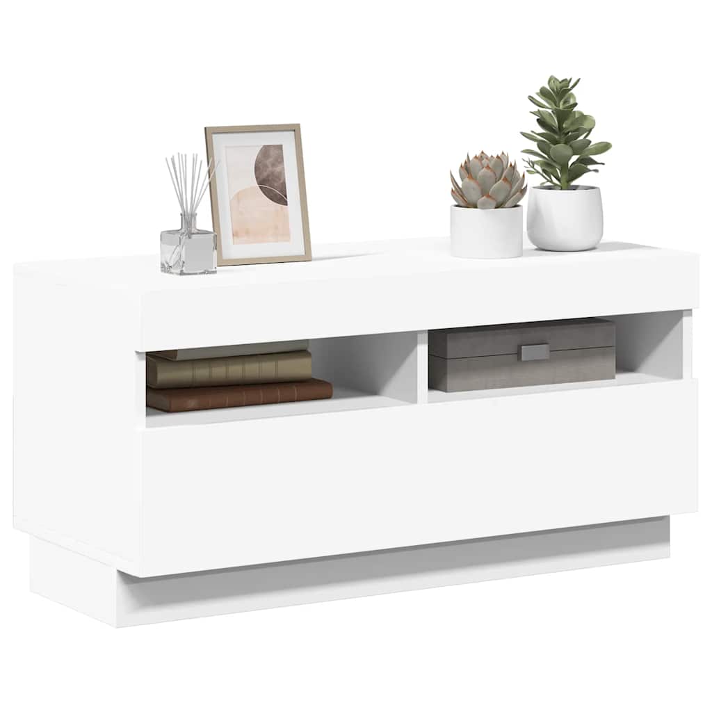 vidaXL Έπιπλο Τηλεόρασης με LED Λευκό 80 x 35 x 40 εκ.