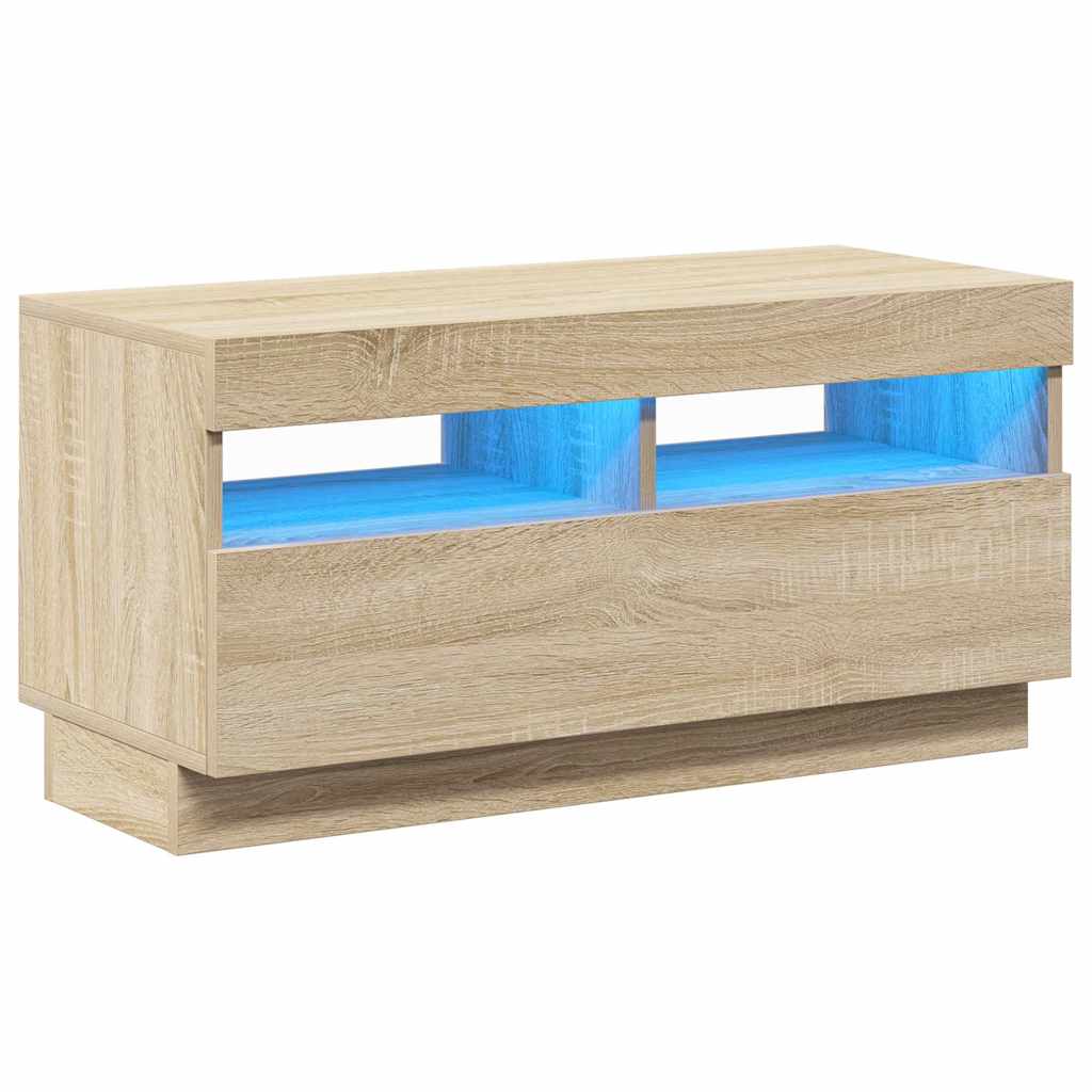 vidaXL Έπιπλο Τηλεόρασης με LED Sonoma Δρυς 80 x 35 x 40 εκ.