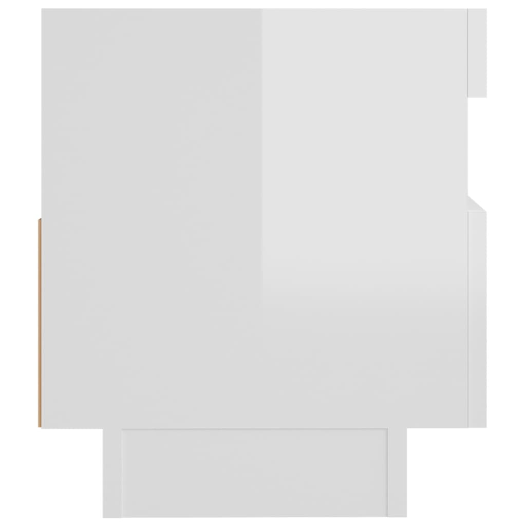 vidaXL Έπιπλο Τηλεόρασης με LED Γυαλιστερό Λευκό 80 x 35 x 40 εκ.