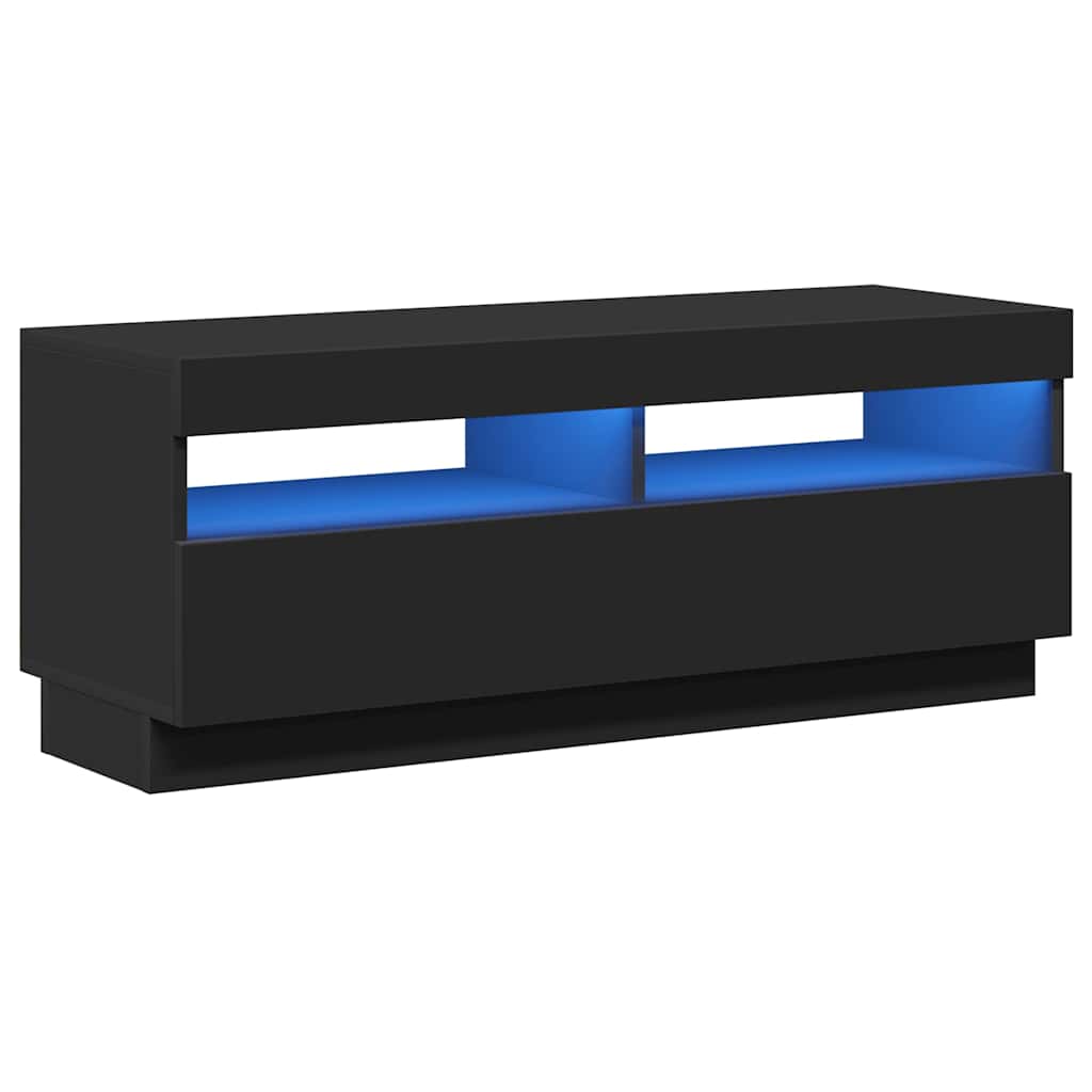 vidaXL Έπιπλο Τηλεόρασης με Φωτισμό LED Μαύρο 100 x 35 x 40 εκ.