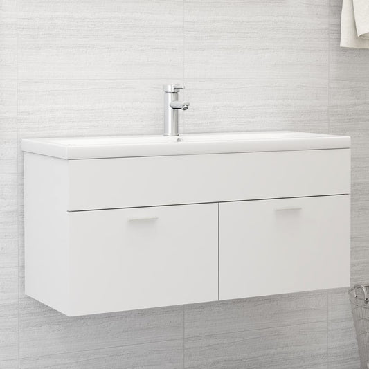 vidaXL Ντουλάπι Νιπτήρα Λευκό 100 x 38,5 x 46 εκ. από Επεξ. Ξύλο