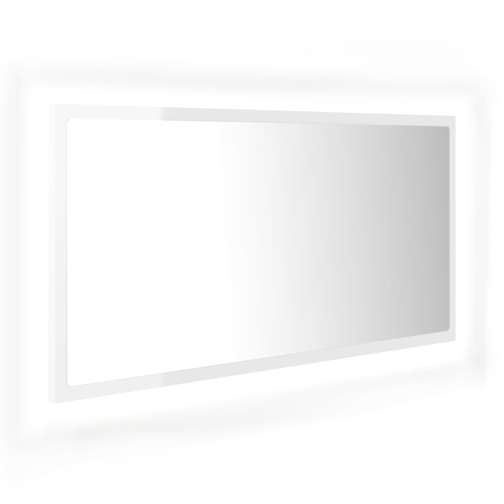 vidaXL Καθρέφτης Μπάνιου με LED Γυαλ. Λευκό 90x8,5x37εκ. Ακρυλικός