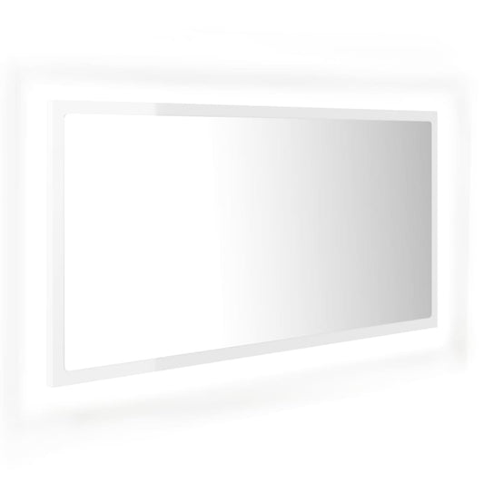 vidaXL Καθρέφτης Μπάνιου με LED Γυαλ. Λευκό 90x8,5x37εκ. Ακρυλικός