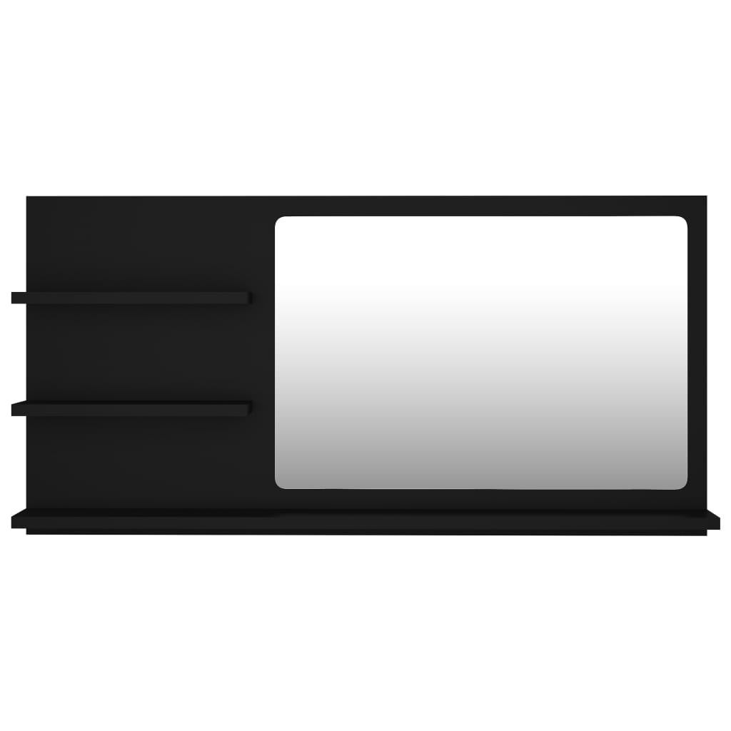 vidaXL Καθρέφτης Μπάνιου Μαύρος 90 x 10,5 x 45 εκ. Επεξ. Ξύλο