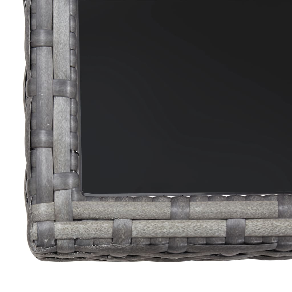 vidaXL Σετ Τραπεζαρίας Κήπου 3 Τεμαχίων Ανθρακί & Γκρι Συνθετικό Ρατάν