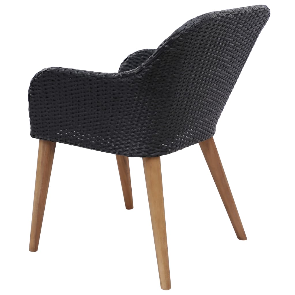 vidaXL Σετ Τραπεζαρίας Κήπου 9 τεμ. Μαύρο από Συνθετικό Ρατάν