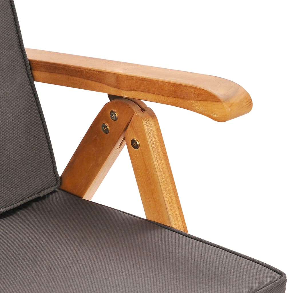 vidaXL Σετ Τραπεζαρίας Κήπου 5 τεμ. Μασίφ Ξύλο Teak με Γκρι Μαξιλάρια