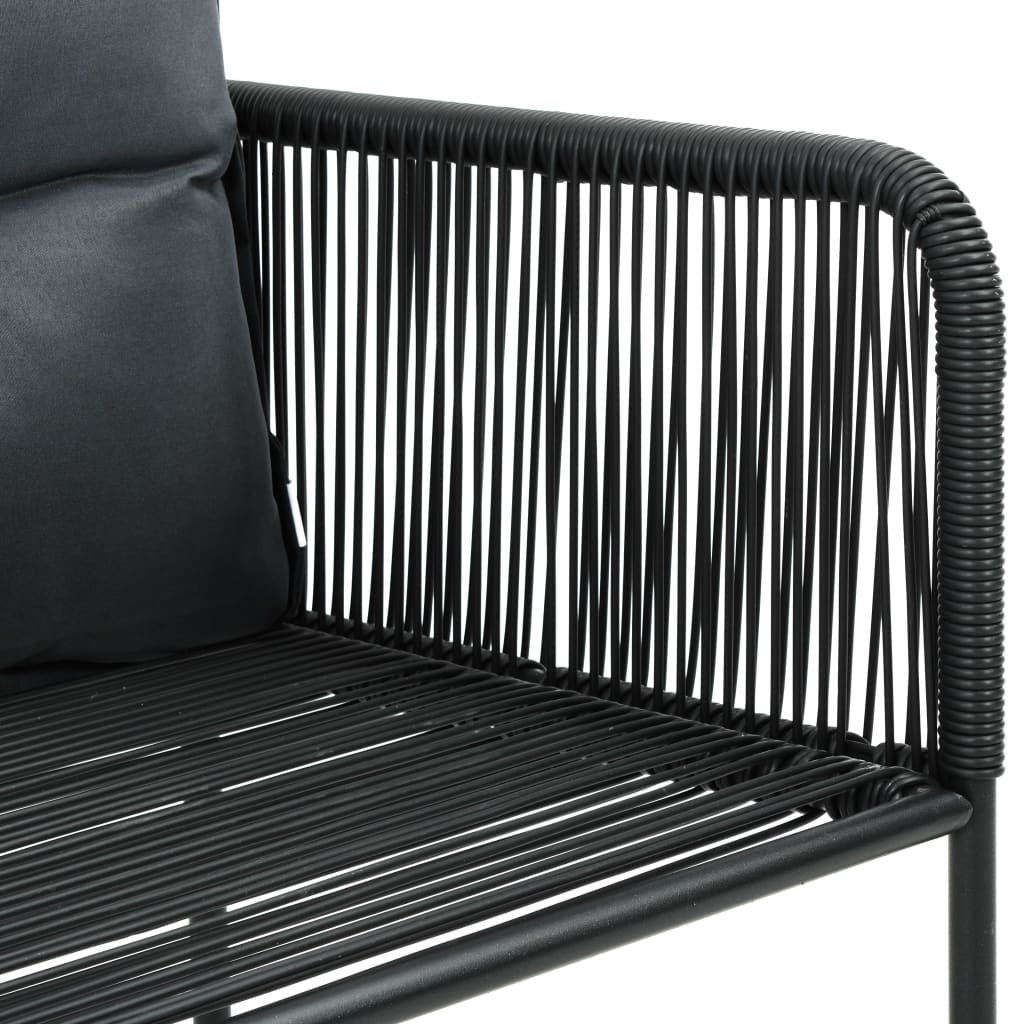vidaXL Σετ Τραπεζαρίας Κήπου 9 τεμ. Μαύρο από Ρατάν PVC