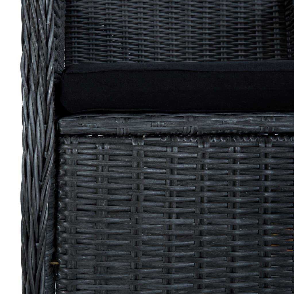 vidaXL Τραπεζαρία Εξ. Χώρου 9 τεμ Σκούρο Γκρι Συνθ. Ρατάν με Μαξιλάρια