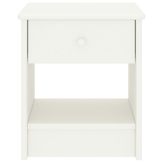 vidaXL Κομοδίνο Λευκό 35 x 30 x 40 εκ. Μασίφ Ξύλο Πεύκου