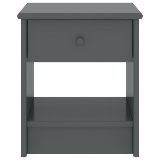 vidaXL Κομοδίνο Σκούρο Γκρι 35 x 30 x 40 εκ. Μασίφ Ξύλο Πεύκου