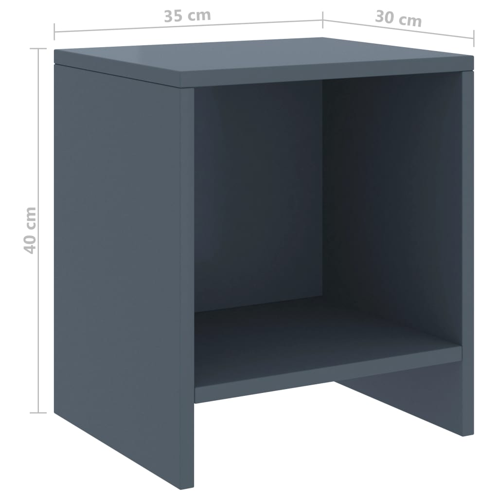 vidaXL Κομοδίνα 2 τεμ. Ανοιχτό Γκρι 35x30x40 εκ. από Μασίφ Ξύλο Πεύκου