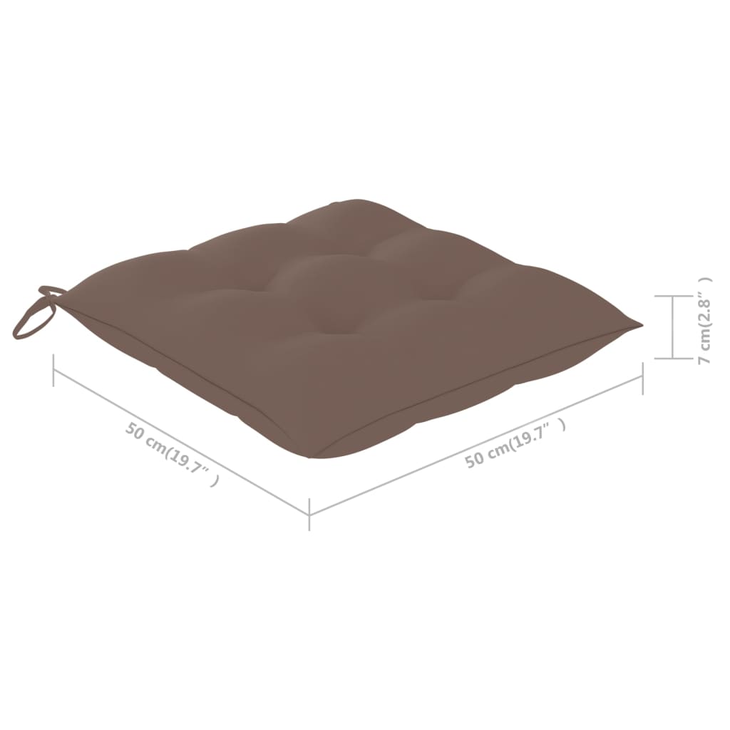 vidaXL Καρέκλες Τραπεζαρίας Κήπου 3 τεμ Μασίφ Ξύλο Ακακίας & Μαξιλάρια