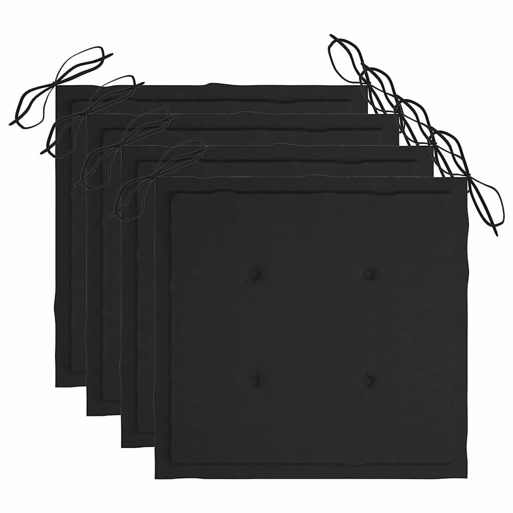 vidaXL Καρέκλες Κήπου 4 τεμ. Γκρι Μασίφ Ξύλο Ακακίας με Μαξιλάρια