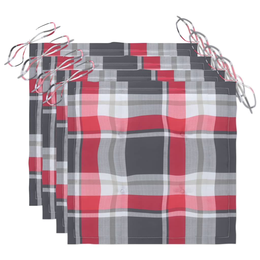 vidaXL Καρέκλες Κήπου 4 τεμ. Γκρι Μασίφ Ξύλο Ακακίας με Μαξιλάρια