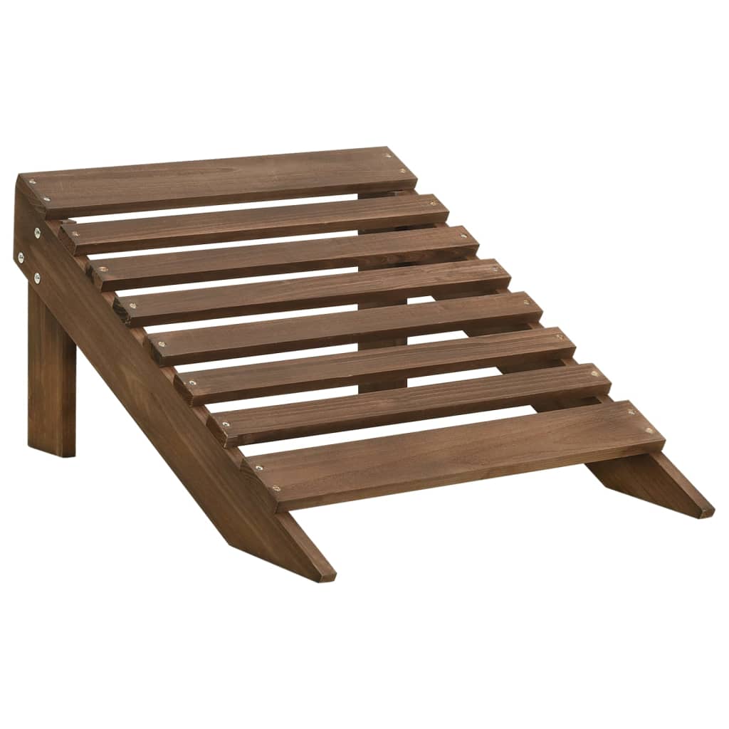 vidaXL Καρέκλα Κήπου Adirondack Διθέσια Καφέ Ξύλο Ελάτης & Υποπόδιο