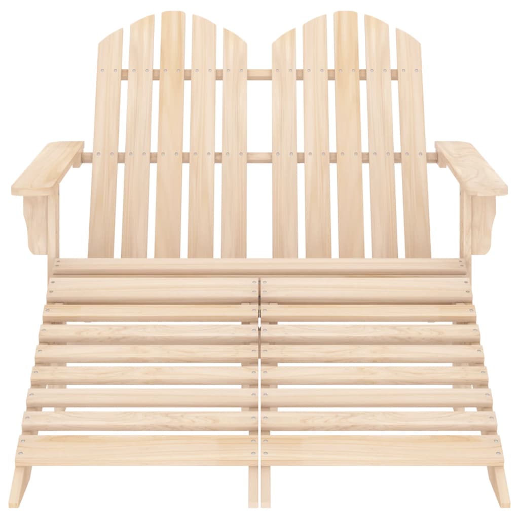 vidaXL Καρέκλα Κήπου Adirondack Διθέσια από Ξύλο Ελάτης & Υποπόδιο
