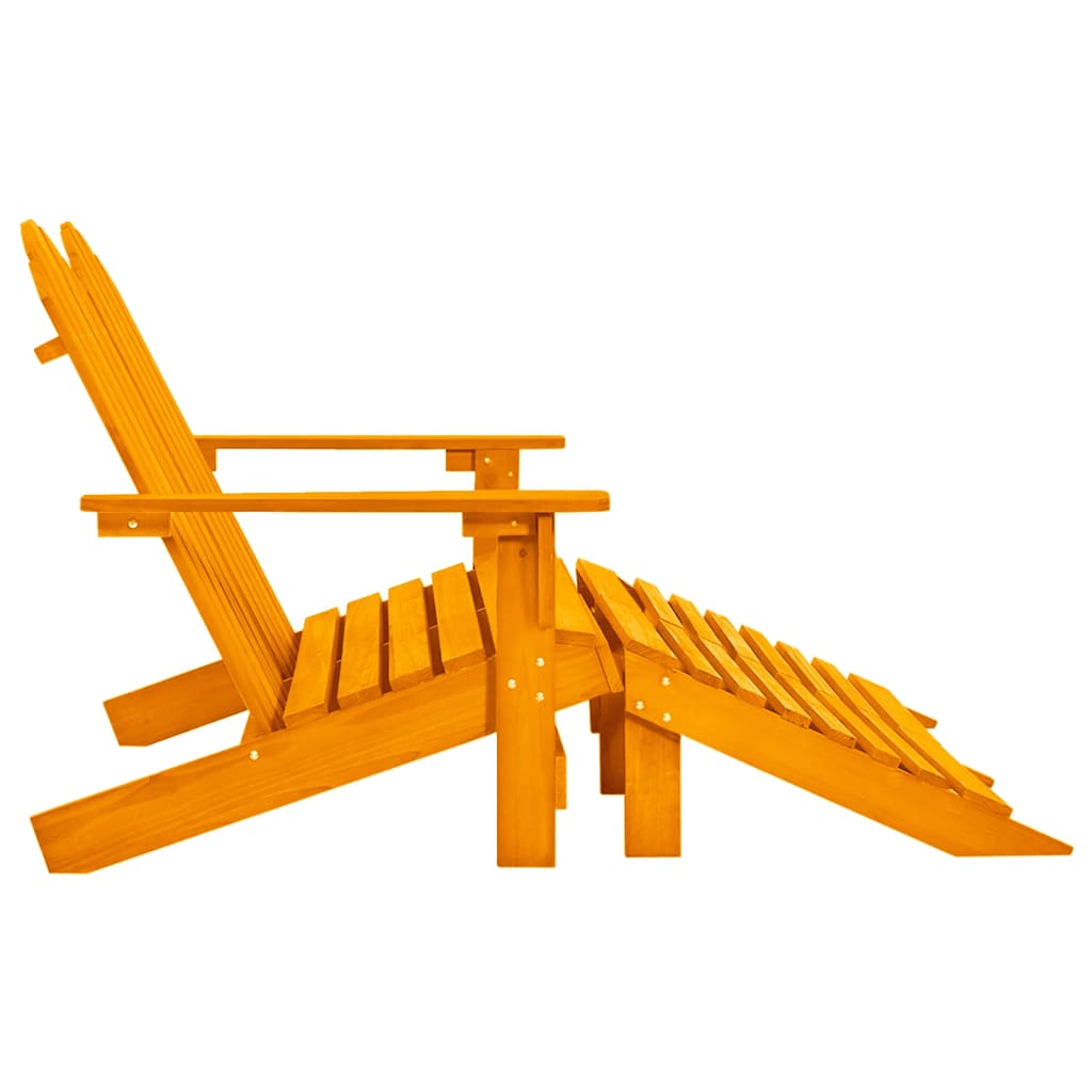 vidaXL Καρέκλα Κήπου Adirondack Διθέσια Πορτοκ. Ξύλο Ελάτης & Υποπόδιο
