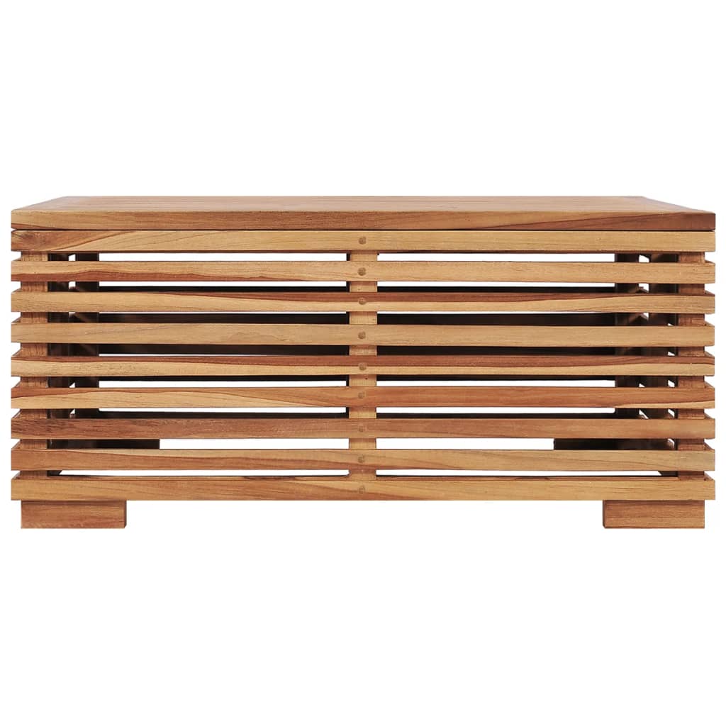vidaXL Σετ Τραπέζι Κήπου & Υποπόδιο Μασίφ Ξύλο Teak με Κρεμ Μαξιλάρι
