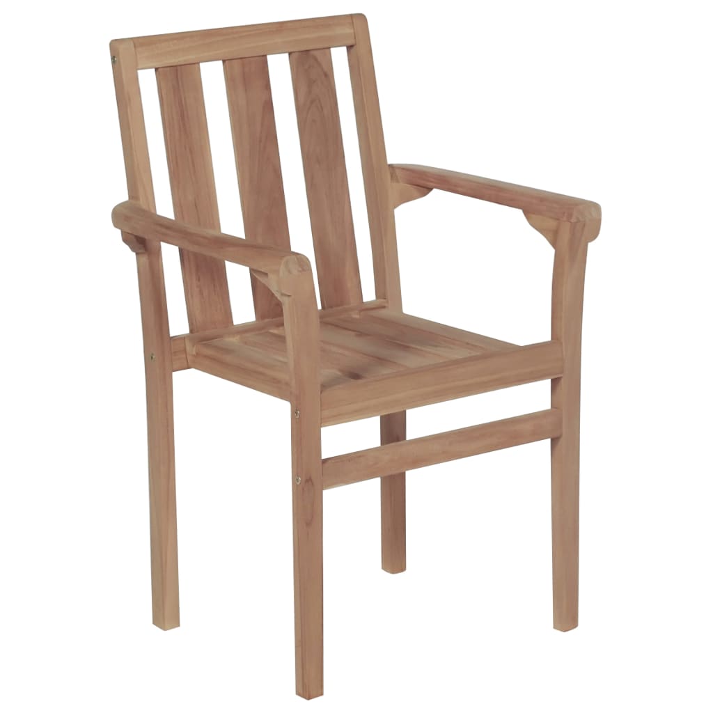 vidaXL Καρέκλες Κήπου 2 τεμ. από Μασίφ Ξύλο Teak & Γκρι Καρό Μαξιλάρια
