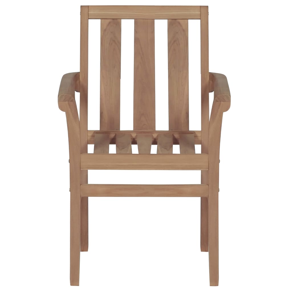 vidaXL Καρέκλες Κήπου 2 τεμ. από Μασίφ Ξύλο Teak & Γκρι Καρό Μαξιλάρια