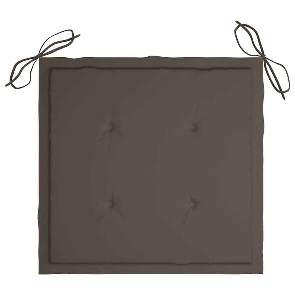 vidaXL Καρέκλες Κήπου 6 τεμ. από Μασίφ Ξύλο Teak με Taupe Μαξιλάρια