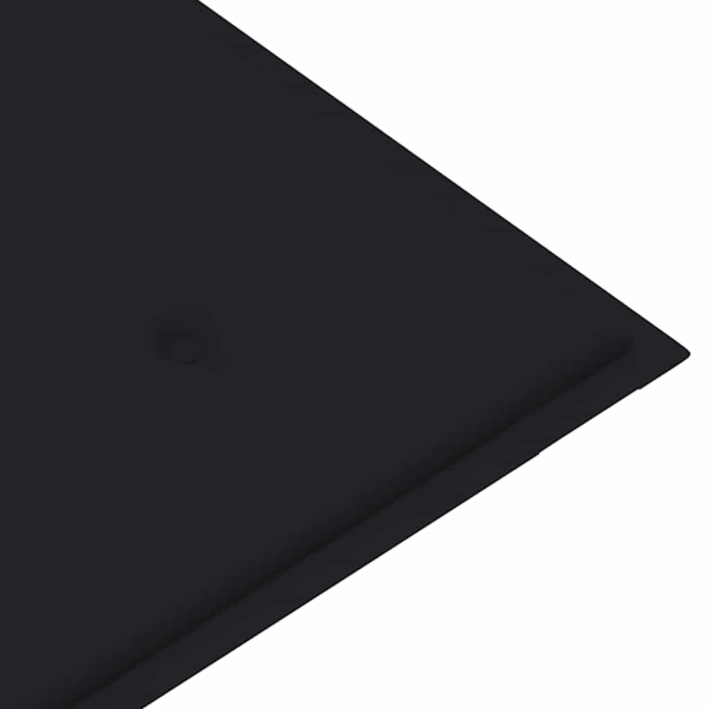 vidaXL Παγκάκι Κήπου 112 εκ. από Μασίφ Ξύλο Teak με Μαύρο Μαξιλάρι