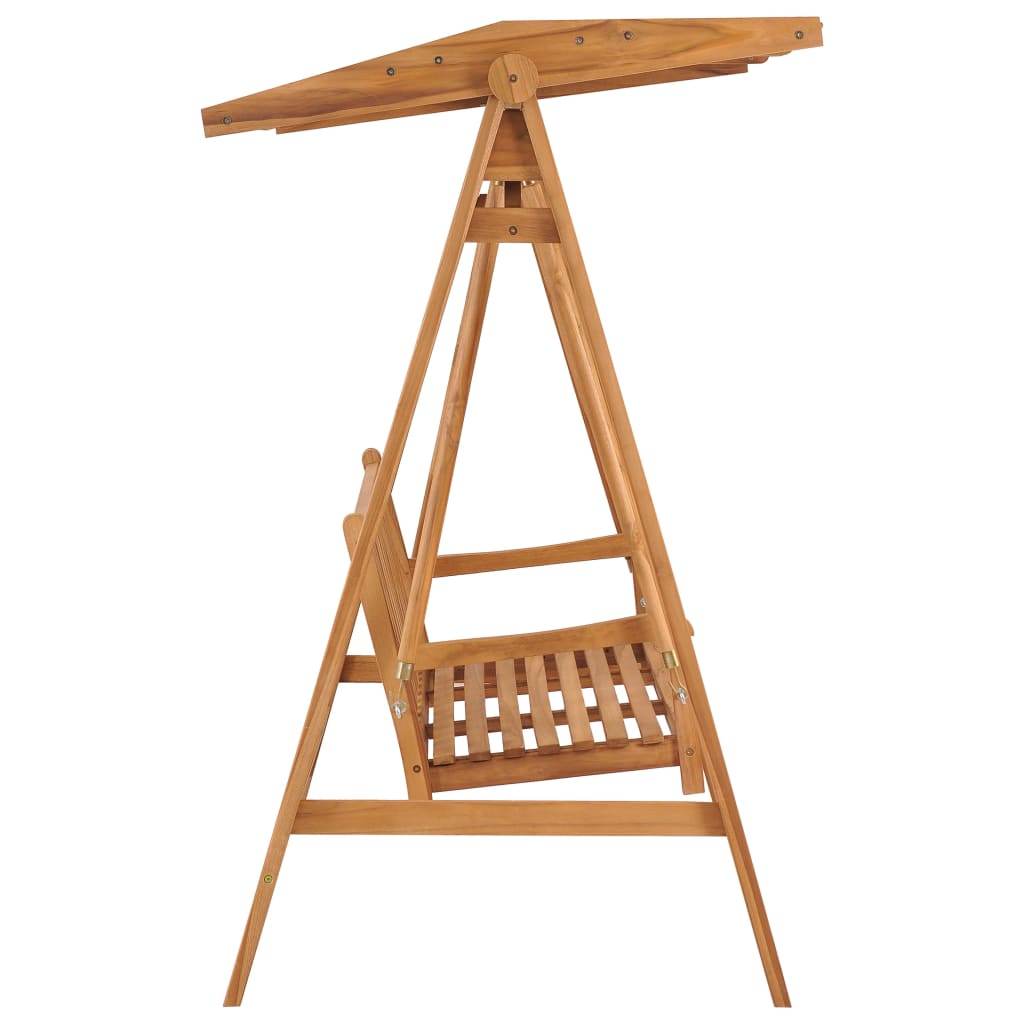 vidaXL Παγκάκι Κούνια 170 εκ. από Μασίφ Ξύλο Teak με Ανθρακί Μαξιλάρι